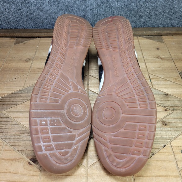 Sauconyβ 586i Men's 11 White Black Gum Leather Casual Sneakers Shoes S70982-21 - Picture 6 of 11